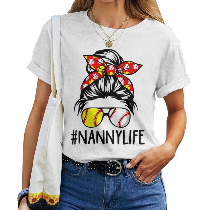 Nanny Life Softball Baseball  Women T-shirt