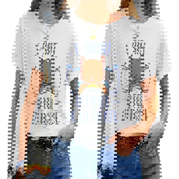 Officiel De La Sieste Humour Chat Drole Fille T-shirt femme