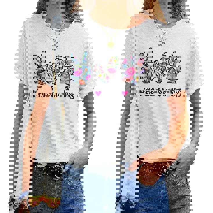 Womens Mother Of Dogs Floral T-Shirt