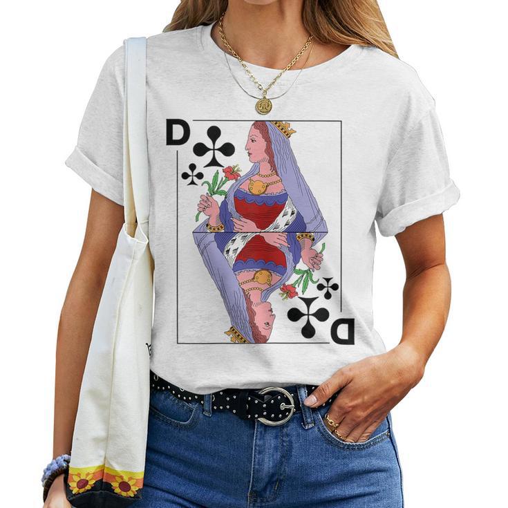 Playing Card Lady Queen Cross Card Costume Fancy Dress Groups T-shirt Frauen