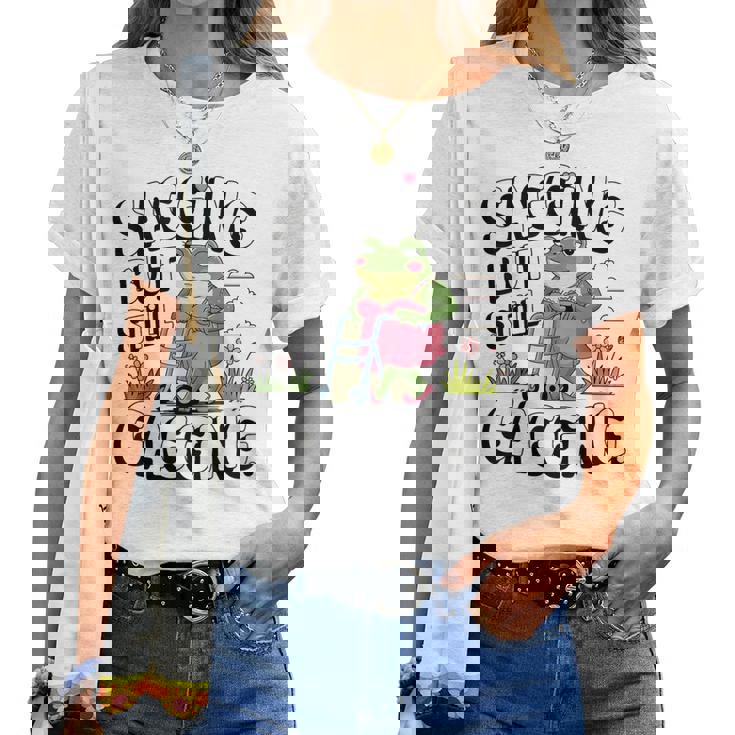 Sagging But Still Gagging Meme Frog Humor Girls Women T-shirt