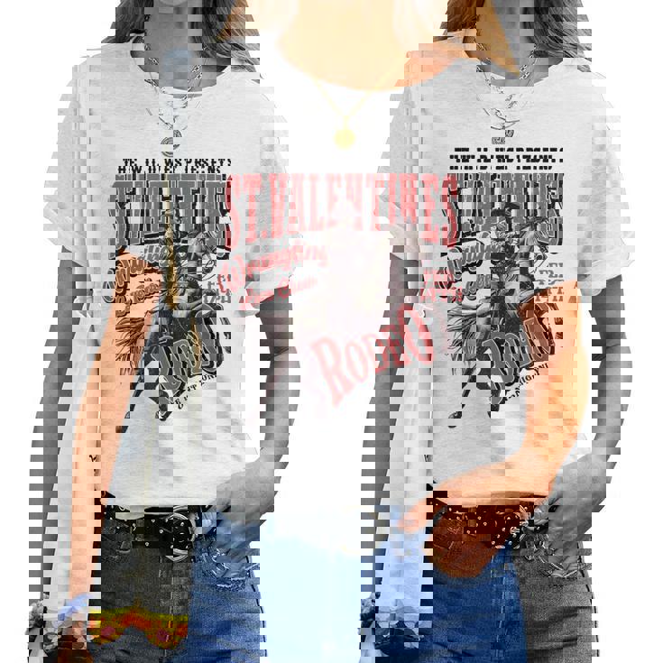 St Valentine’S Wild West Rodeo Vintage Western Horse Women T-shirt
