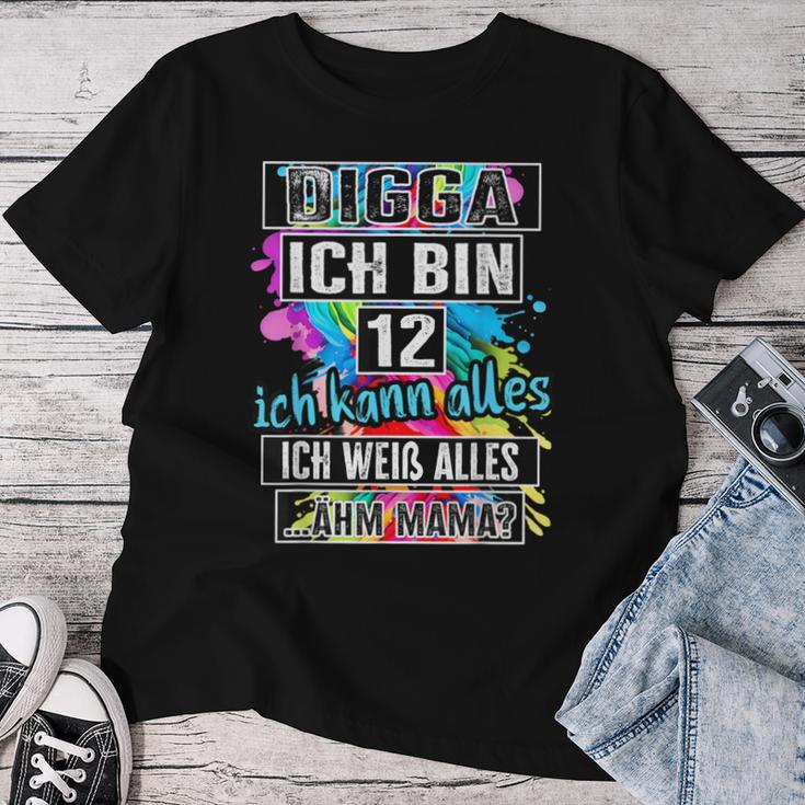 12Th Birthday Girl Boy Digga I Am 12 Years T-shirt Frauen Lustige Geschenke