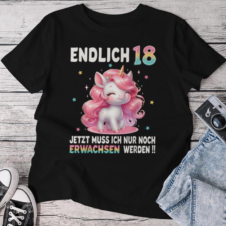 18Th Birthday Girl 18 Years Party Outfit Unicorn T-shirt Frauen Lustige Geschenke