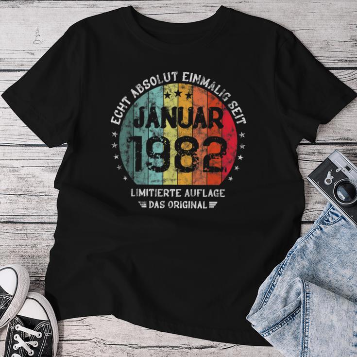 40Th Birthday Absolute Unique Since January 1982 Woman Man T-shirt Frauen Lustige Geschenke