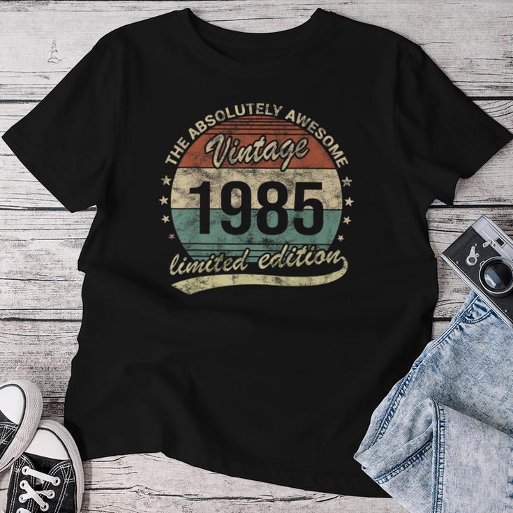 40Th Birthday Awesomeintageintage 1985 Man Or Woman T-shirt Frauen Lustige Geschenke