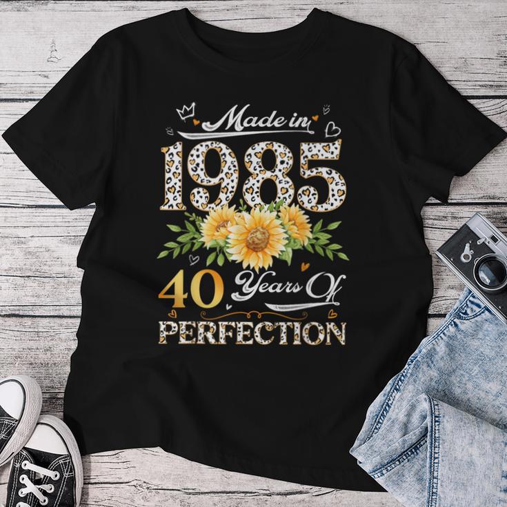 40Th Birthday Floral Made In 1985 40 Years Old Daisy T-shirt Frauen Lustige Geschenke