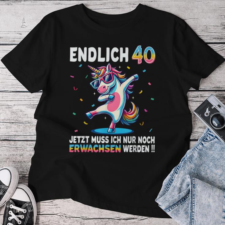 40Th Birthday Woman Man Party Outfit Unicorn T-shirt Frauen Lustige Geschenke