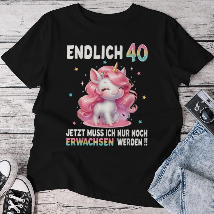 40Th Birthday Woman Party Outfit Unicorn T-shirt Frauen Lustige Geschenke