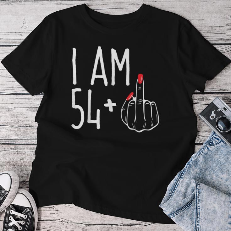 I Am 54 Plus 1 Middle Finger 55Th Women's Birthday T-shirt Frauen Lustige Geschenke