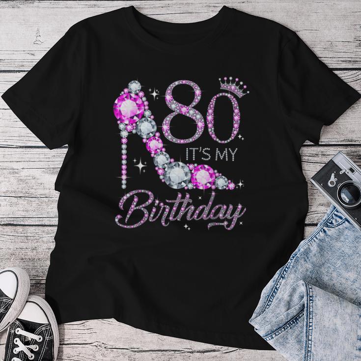 80 It's My Birthday 80 Years Old 80Th Birthday Girl Lady T-shirt Frauen Lustige Geschenke