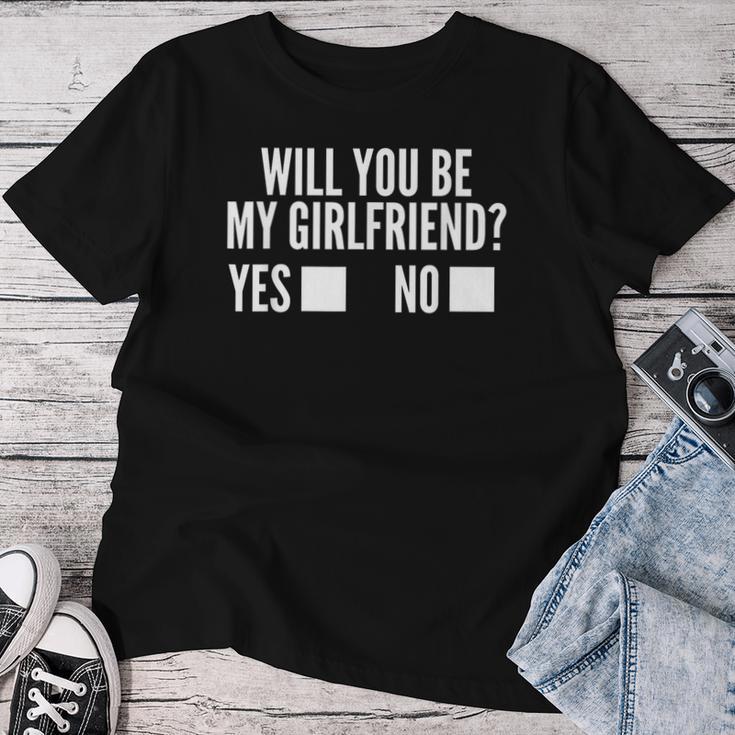 Ask Her Will You Be My Girlfriend Cutealentine's Day T-shirt Frauen Lustige Geschenke