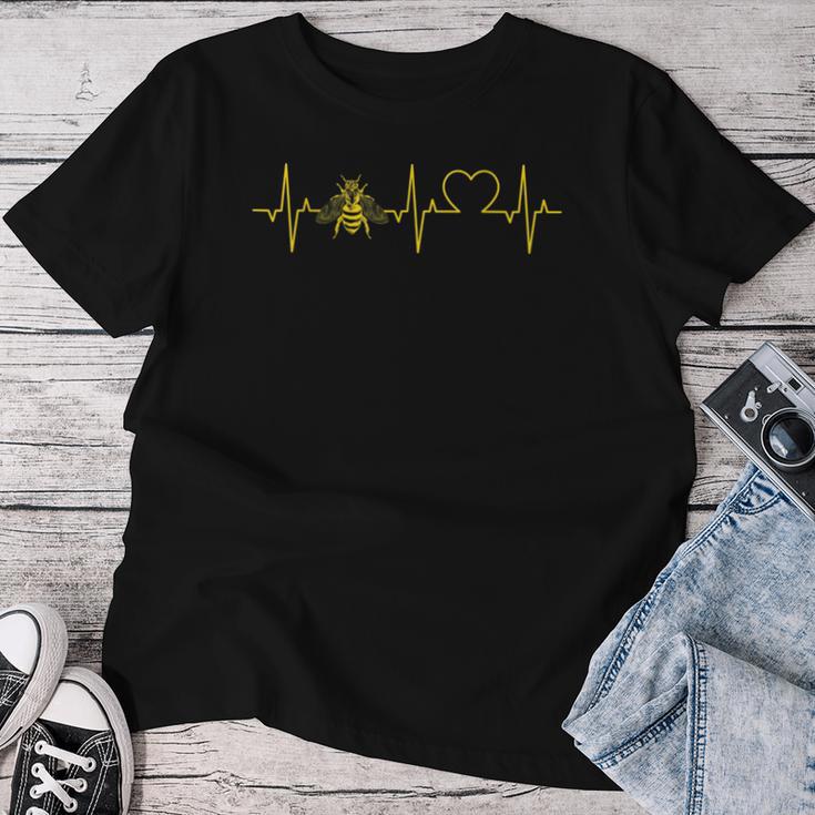 Bee Heartbeat Beekeepers Heart Ecg Beekeeping Honey Bee T-shirt Frauen Lustige Geschenke