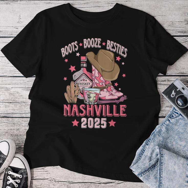 Boots Booze & Besties Nashville 2025 Girls Trip Drinking Women T-shirt Funny Gifts