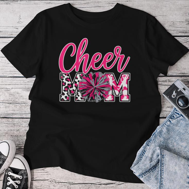 Cheer Mom Hot Pink Black Leopard Letters Cheer Women T-shirt Funny Gifts