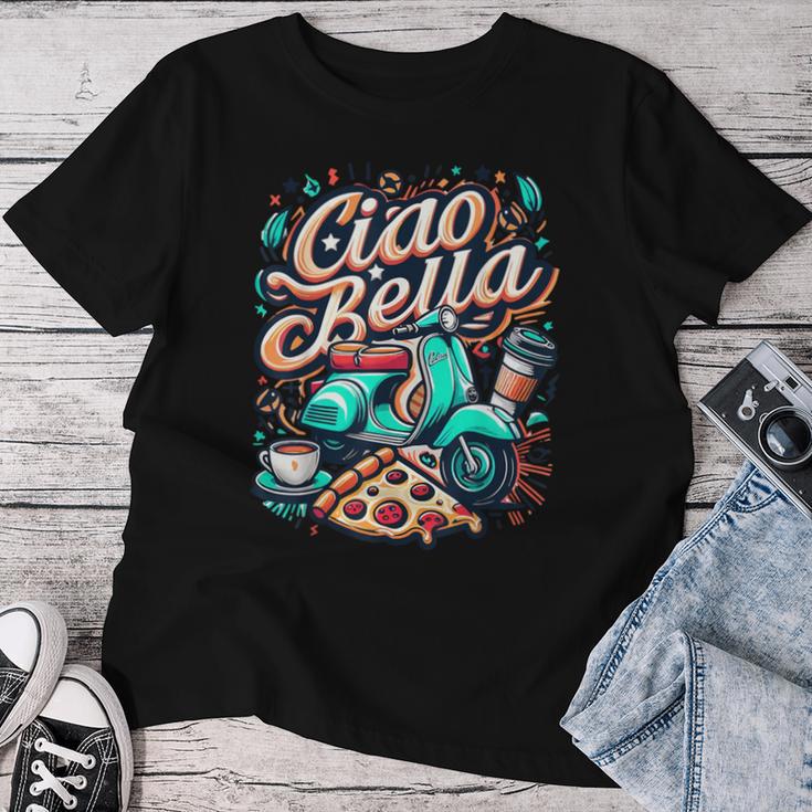 Ciao Bellaespa Roma Pizza Coffee Italia Language T-shirt Frauen Lustige Geschenke