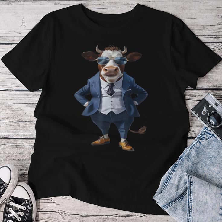 Cow Women's Cow In Suit Cow T-shirt Frauen Lustige Geschenke