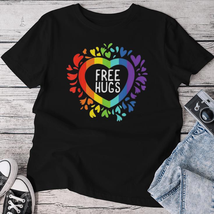 Csd Free Hugs Rainbow Love Lgbt Gay Pride T-shirt Frauen Lustige Geschenke