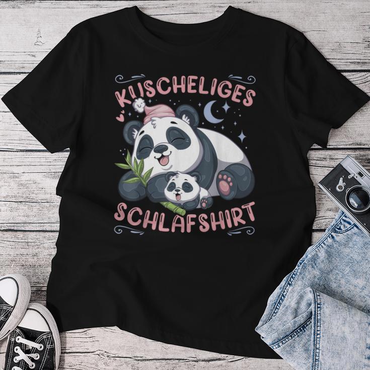 Cuddly Sleep Panda Bear With Panda Boys T-shirt Frauen Lustige Geschenke