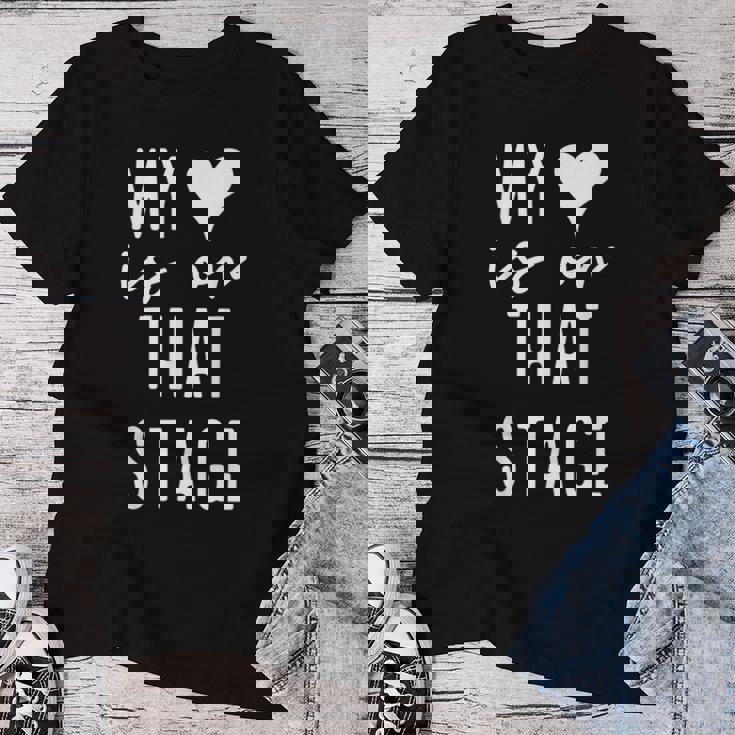 Dance Mom Retro My Heart Is On That Stage Dance Recital Women T-shirt Unique Gifts