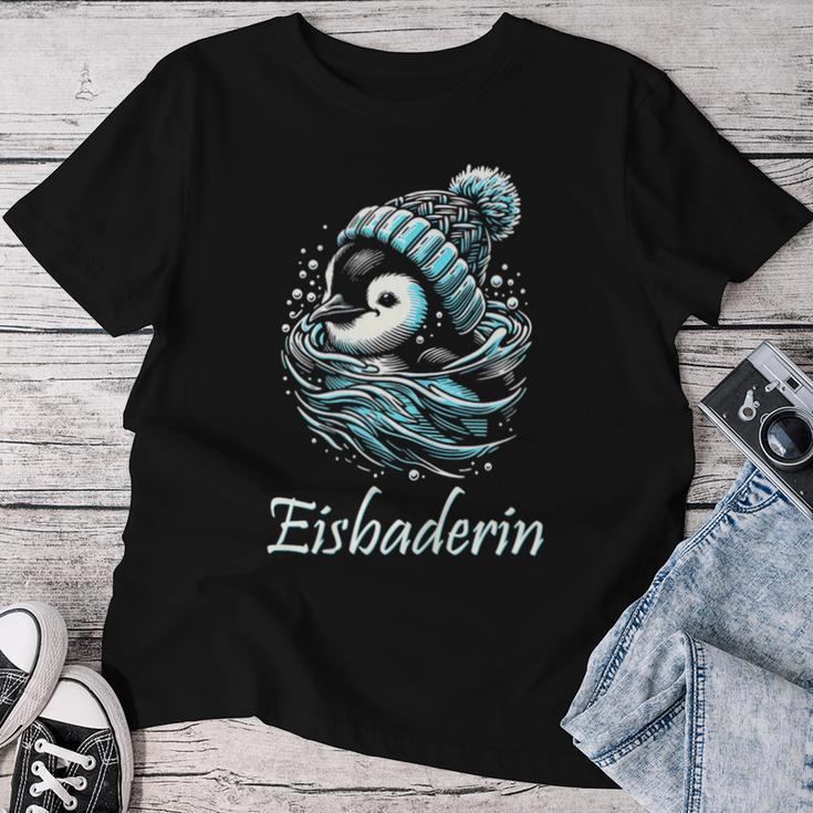 Eisbaderin Winter Swimming Penguin Women's Ice Bathing T-shirt Frauen Lustige Geschenke