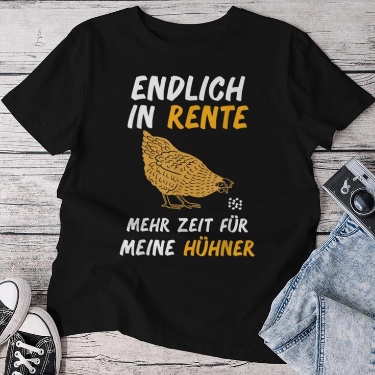 Endlich In Rente Mehr Zeit Für Meine Hühner Chicken Ruhestand T-shirt Frauen Lustige Geschenke