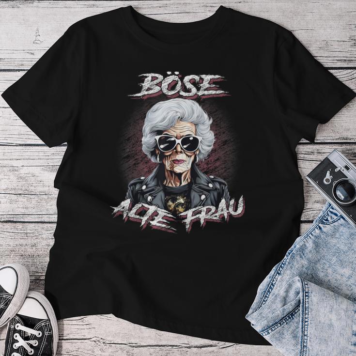 Evil Old Woman Women's Motorcycle Sarcasm T-shirt Frauen Lustige Geschenke