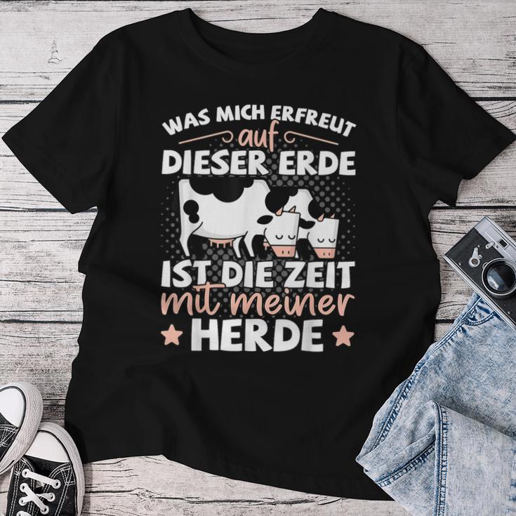 Farmers & Cow Motif Farm Beef Herd Cow Shepherd S T-shirt Frauen Lustige Geschenke