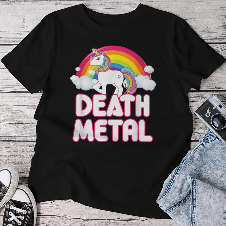 Death Metal Rainbow Unicorn T-shirt Frauen Lustige Geschenke