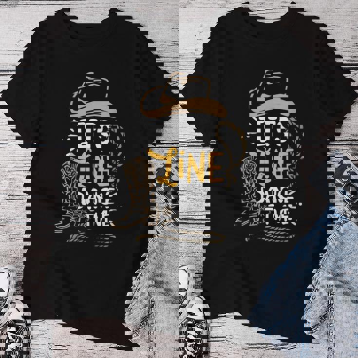 Line Dance It's Line Dance Time Bottes Western T-shirt femme Cadeaux drôles