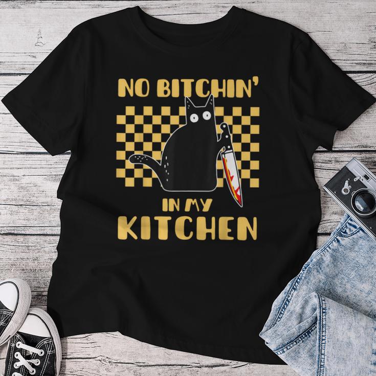 No In In My Kitchen Cooking Cat Sarcastic Cooking T-shirt Frauen Lustige Geschenke