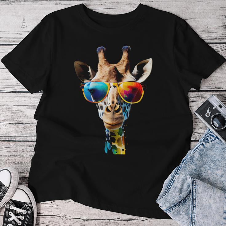 Giraffe With Sunglasses T-shirt Frauen Lustige Geschenke