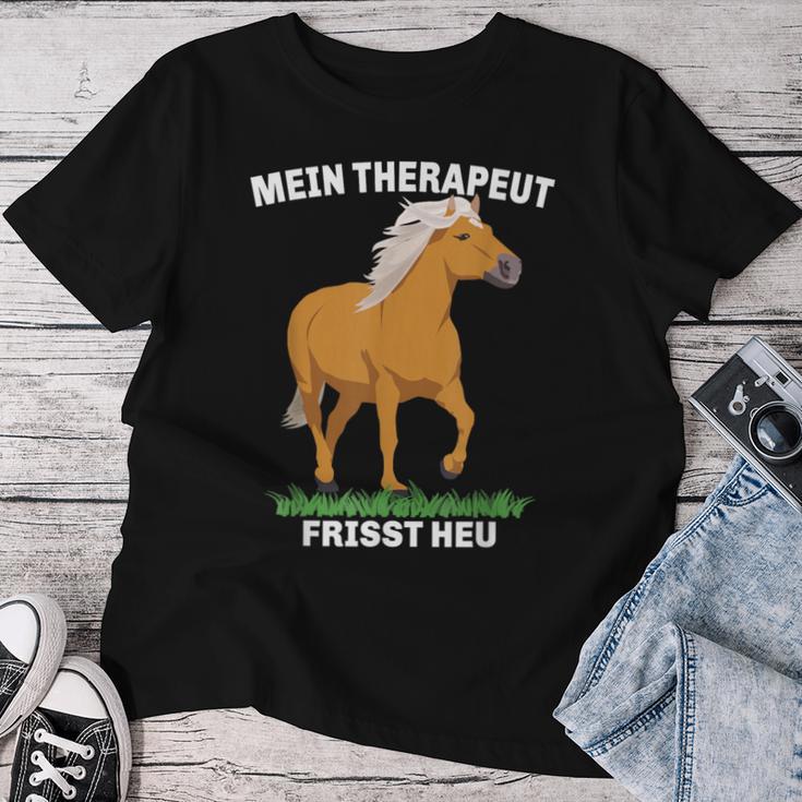 Haflinger Horse Mein Therapeut Feats Hay T-shirt Frauen Lustige Geschenke