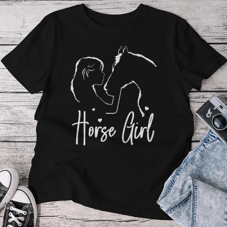 Horse & Rider Horse Girl Riding Girls Women's S T-shirt Frauen Lustige Geschenke