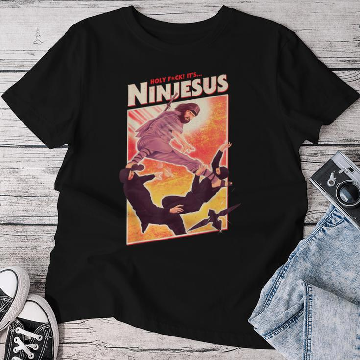 It's Ninjesus 80S Action Film Parody Christian Jesus T-shirt Frauen Lustige Geschenke