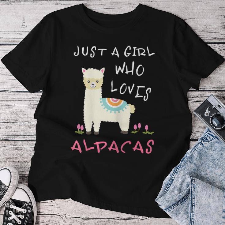 Just A Girl Who Loves Alpacas Alpacas Slogan T-shirt Frauen Lustige Geschenke