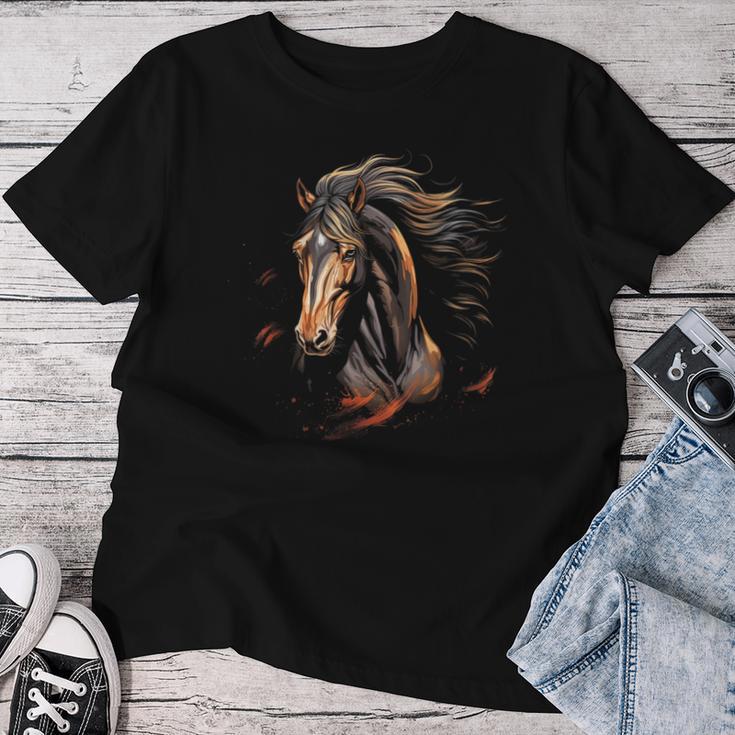 Mustang Horse Wilderness Colourful Horse Lovers Animal World Riding T-shirt Frauen Lustige Geschenke