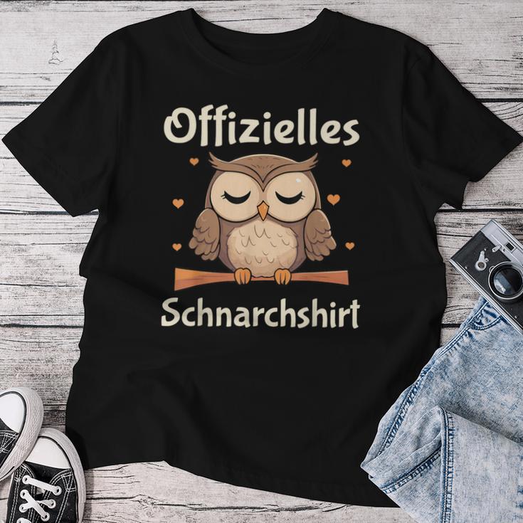 Official Snoring Pyjamas Owl Sleep T-shirt Frauen Lustige Geschenke