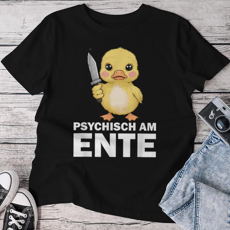 Psychisch Am Ente Crazy Duck Party T-shirt Frauen Lustige Geschenke