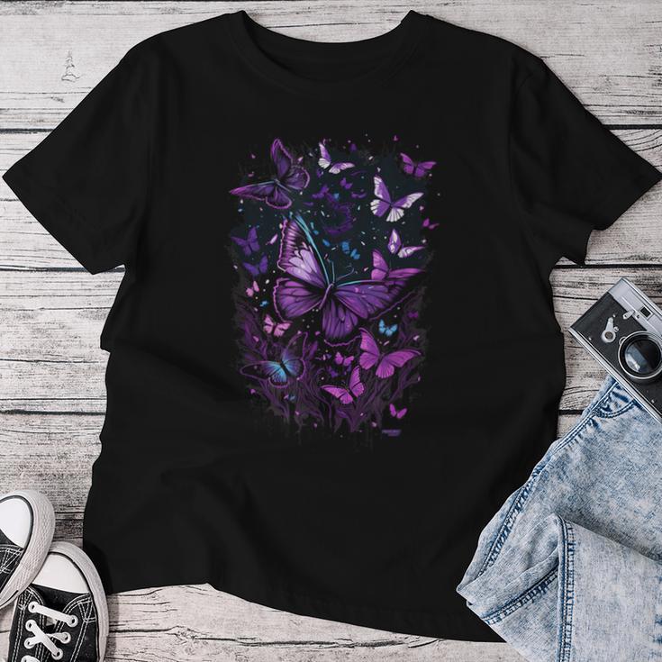 Purple Butterfly Blue Butterflies Garden & Nature T-shirt Frauen Lustige Geschenke