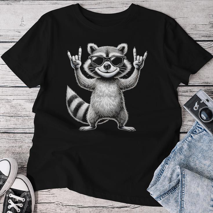 Retro Raccoon Rock Music Children Raccoon T-shirt Frauen Lustige Geschenke