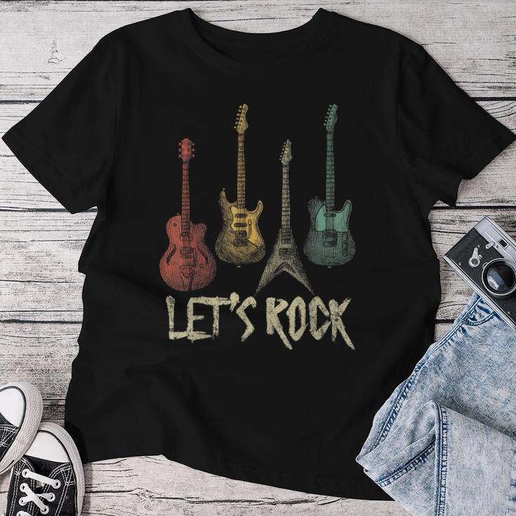 Lets Rock N Roll Guitar Retro Women's T-shirt Frauen Lustige Geschenke