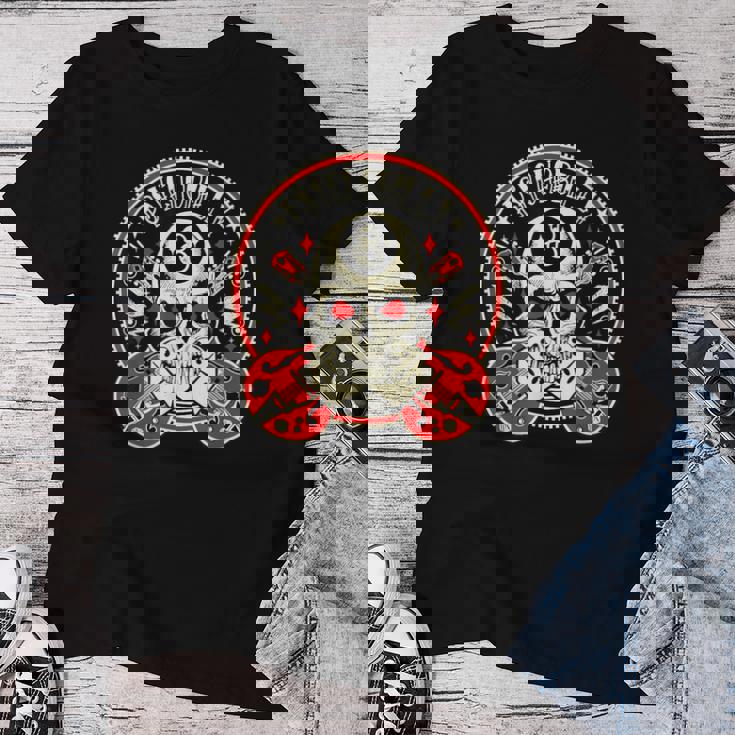 Rockabilly Hombre Calaveras Rock And Roll Psychobilly Camiseta de mujer Regalos divertidos