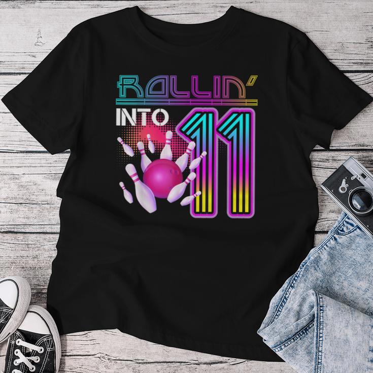 Rolling Into 11 Year Old Bowling Lover 11Th Birthday T-shirt Frauen Lustige Geschenke