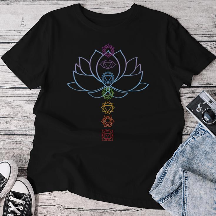 Spiritual Zen Lotus Flower Chakras Aligned Yoga T-shirt Frauen Lustige Geschenke