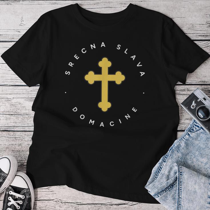 Srecna Slava Domacine T-shirt Frauen Lustige Geschenke