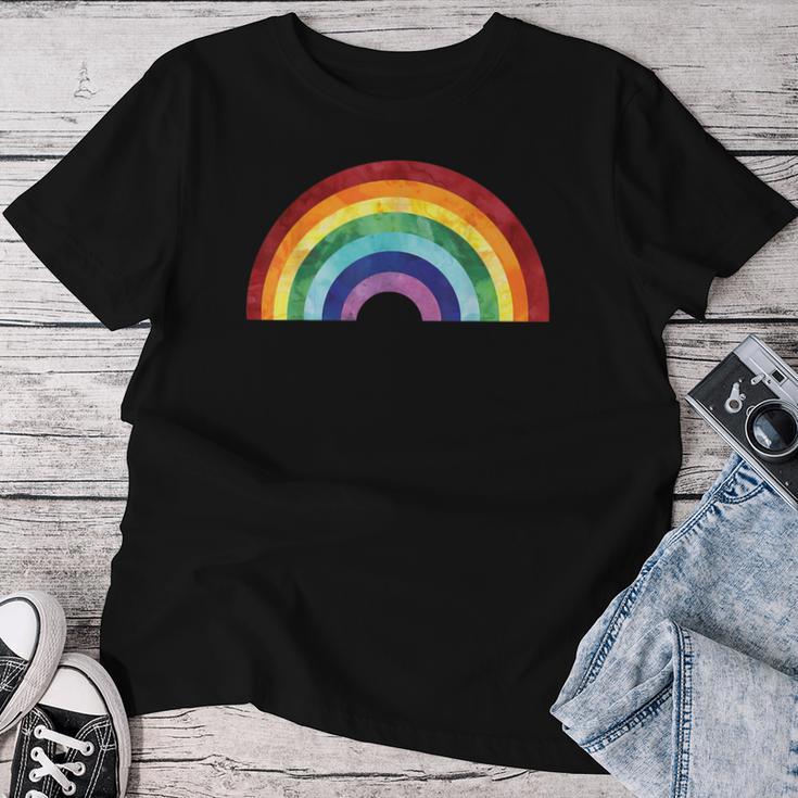 Vintage Rainbow With Beautiful Colourful Colours Love Peace T-shirt Frauen Lustige Geschenke