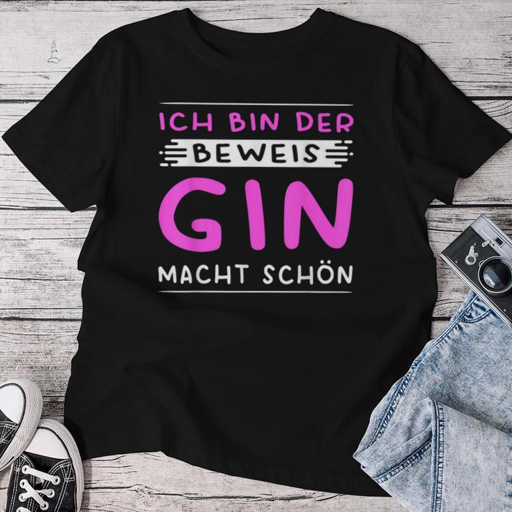 Women's Ich Bin Der Beweis Gin Macht Schön Saufen German T-shirt Frauen Lustige Geschenke