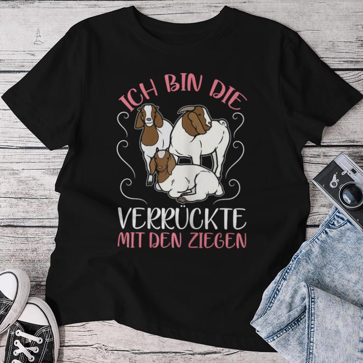 Women's Ich Bin Dieerrückte Mit Den Goat Ich Bin Dieerrückte Mit T-shirt Frauen Lustige Geschenke