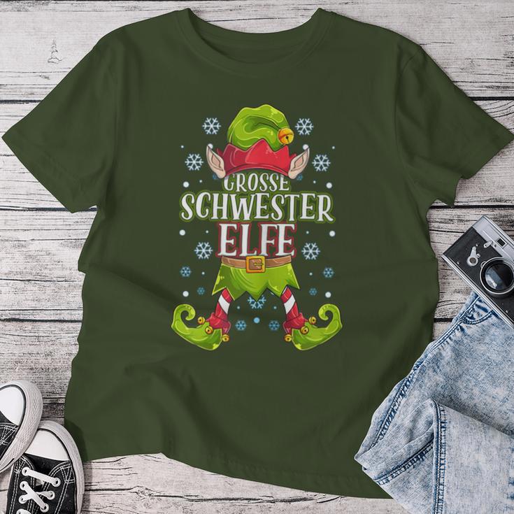 Big Sister Elf Christmas Outfit Christmas Family T-shirt Frauen Lustige Geschenke